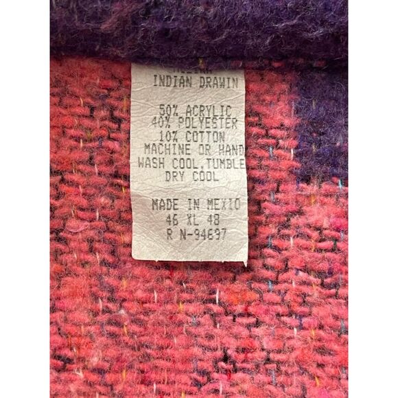 MOLINA Artesanias Southwestern Purple and Pink Zip Front Jacket, Size XL - Picture 8 of 9